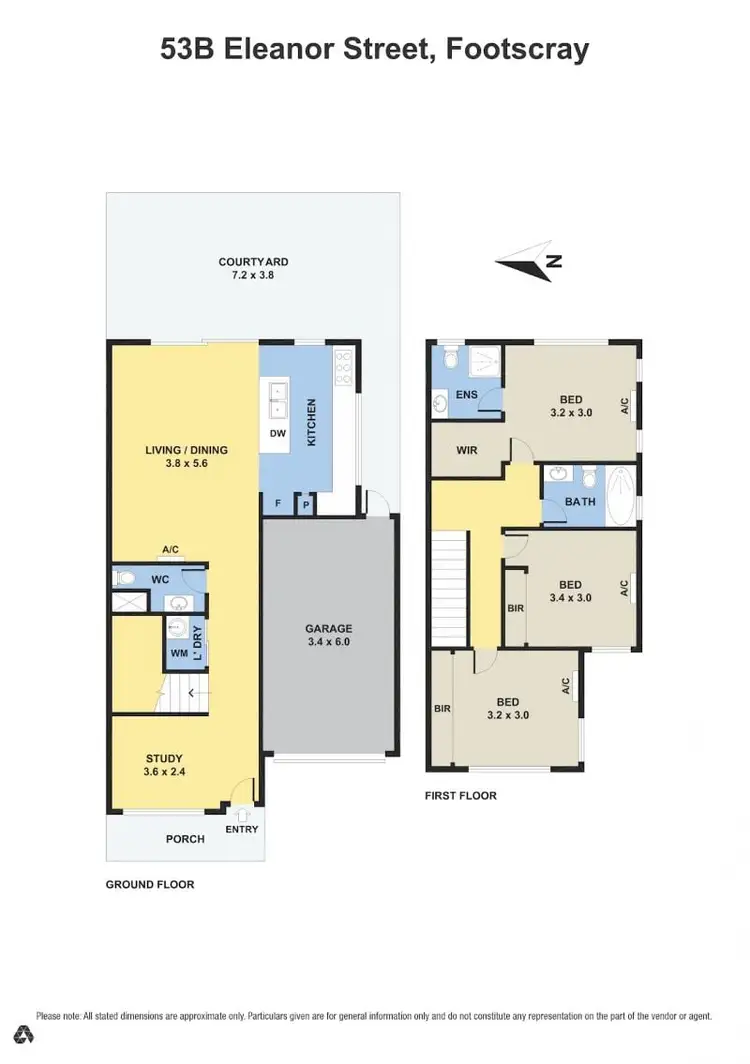 Floorplan of Homely townhouse listing, 53B Eleanor Street, Footscray VIC 3011