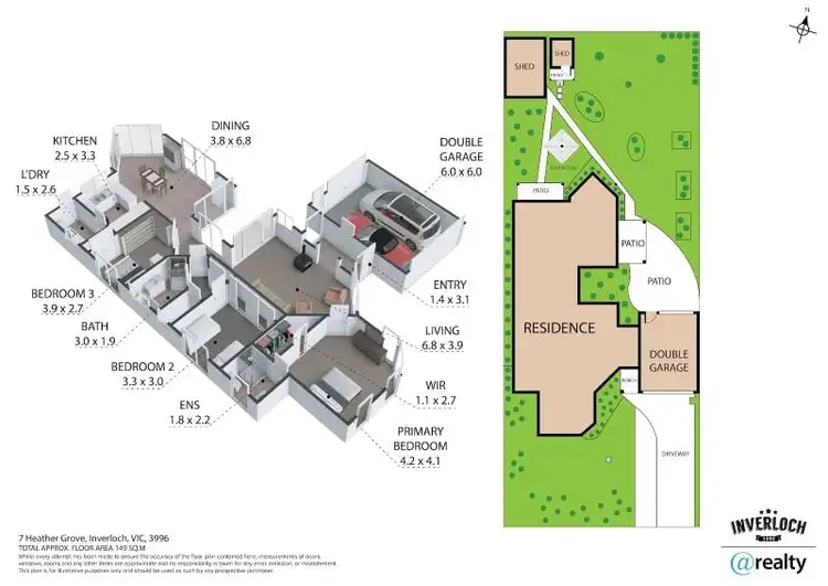 Floorplan of Homely house listing, 7 Heather Grove, Inverloch VIC 3996