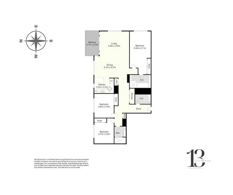 Floorplan of Homely apartment listing, 37/741 Hunter Street, Newcastle NSW 2300