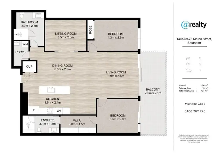 Floorplan of Homely apartment listing, 1401/59 Meron Street, Southport QLD 4215