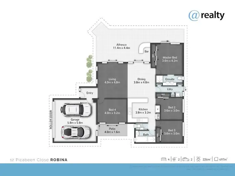 Floorplan of Homely house listing, 12 Picabeen Close, Robina QLD 4226
