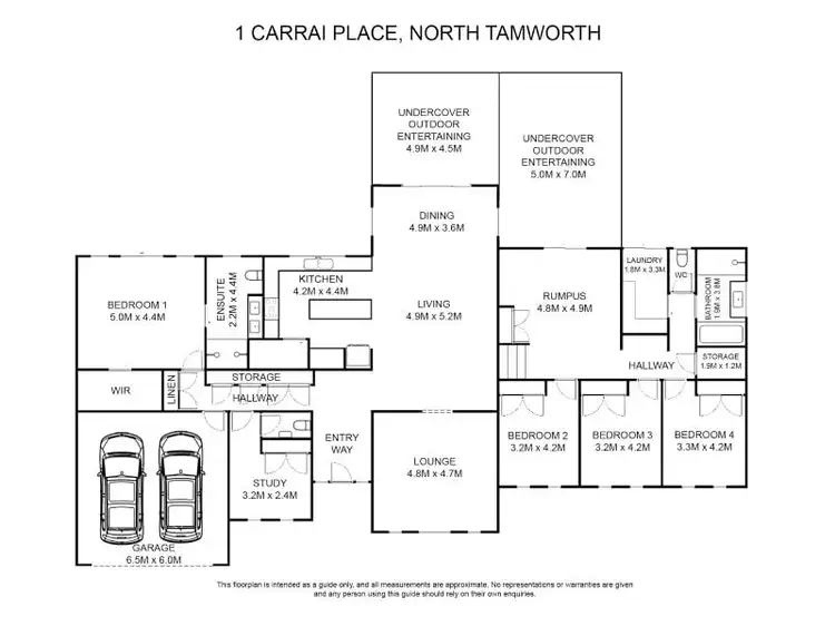 Floorplan of Homely house listing, 1 Carrai Close, Tamworth NSW 2340