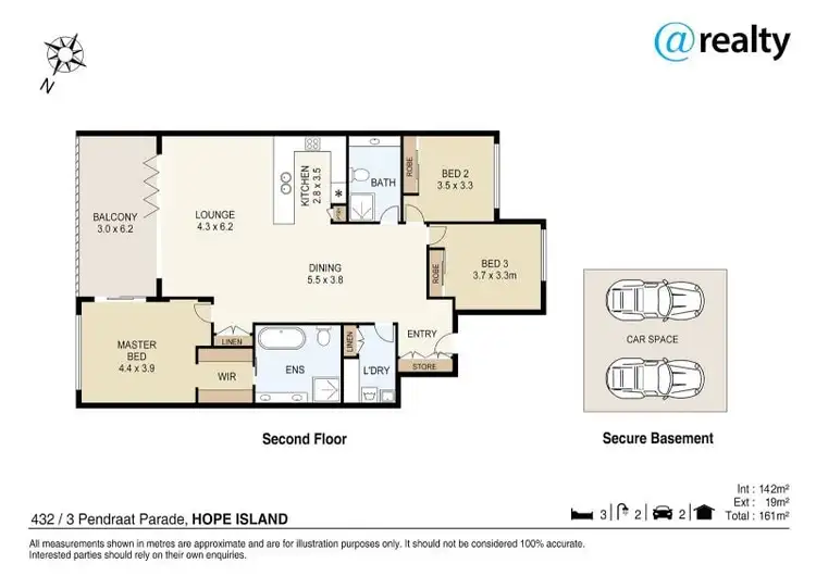 Floorplan of Homely apartment listing, 432/3 Pendraat Parade, Hope Island QLD 4212