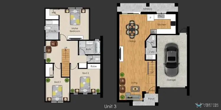 Floorplan of Homely townhouse listing, 14C Henry Street, Noble Park VIC 3174