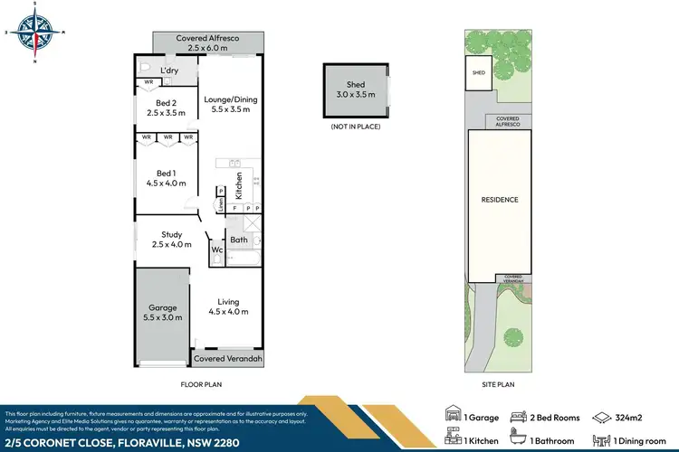 Floorplan of Homely house listing, 2/5 Coronet Close, Floraville NSW 2280