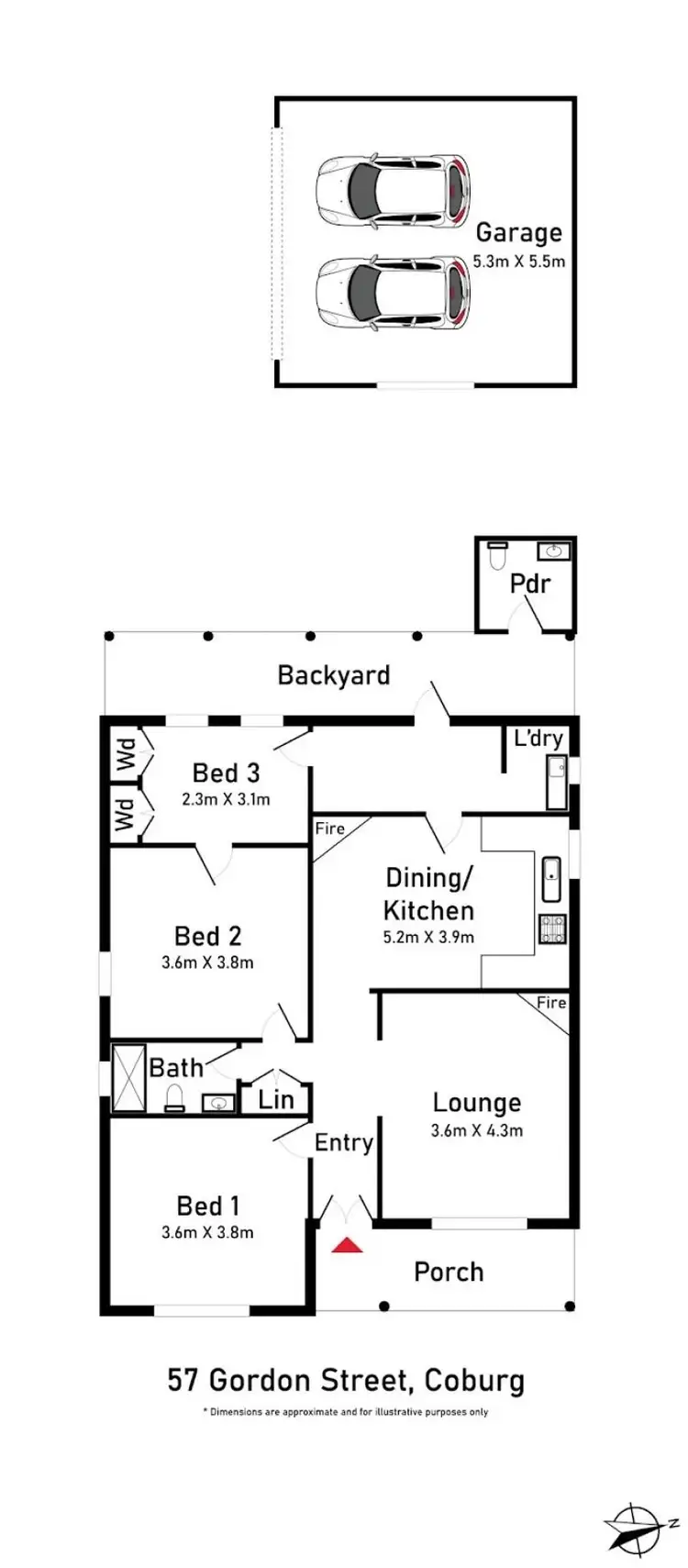 Floorplan of Homely house listing, 57 Gordon Street, Coburg VIC 3058