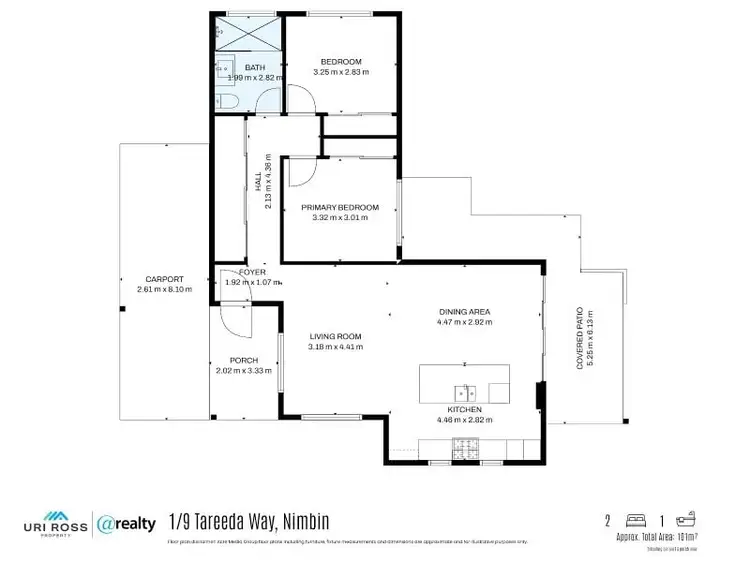 Floorplan of Homely unit listing, 9 Tareeda Way, Nimbin NSW 2480