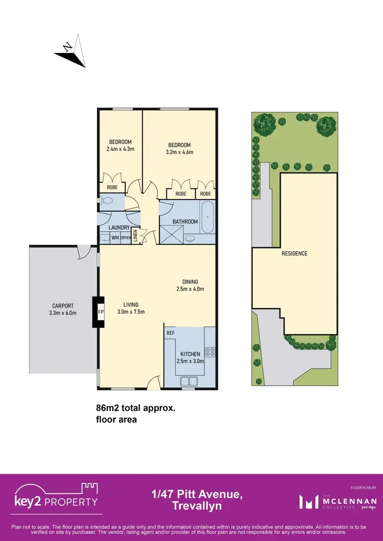 Floorplan of Homely unit listing, 1/47 Pitt Avenue, Trevallyn TAS 7250