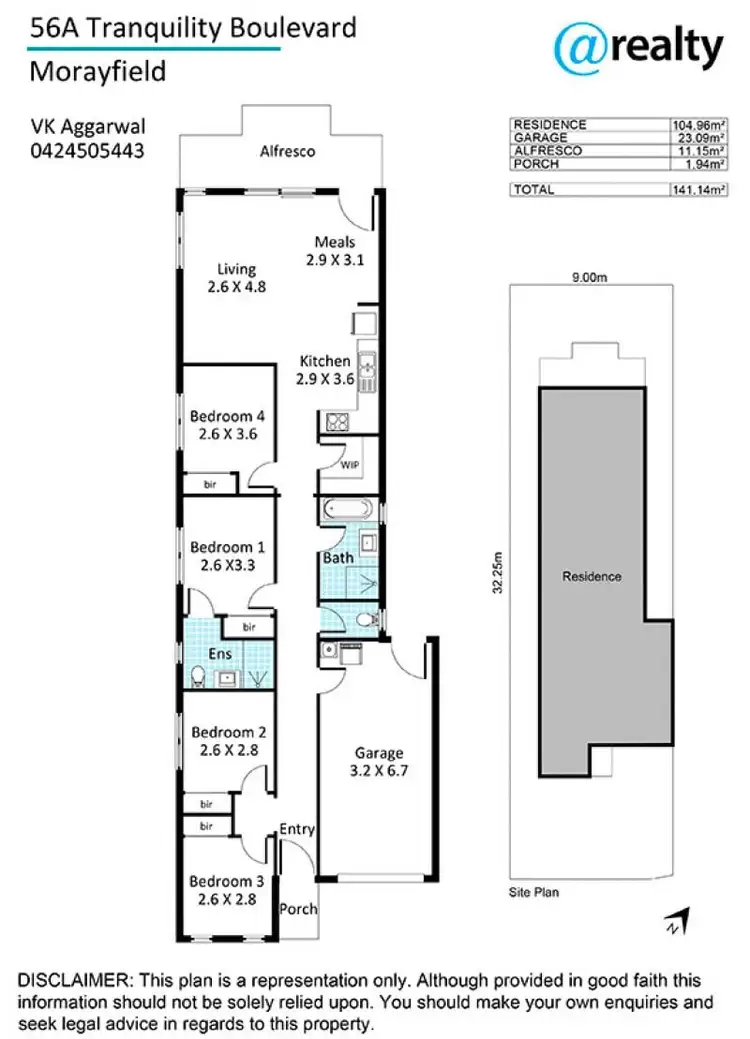 Floorplan of Homely semi-detached listing, 56 Tranquility Boulevard, Morayfield QLD 4506