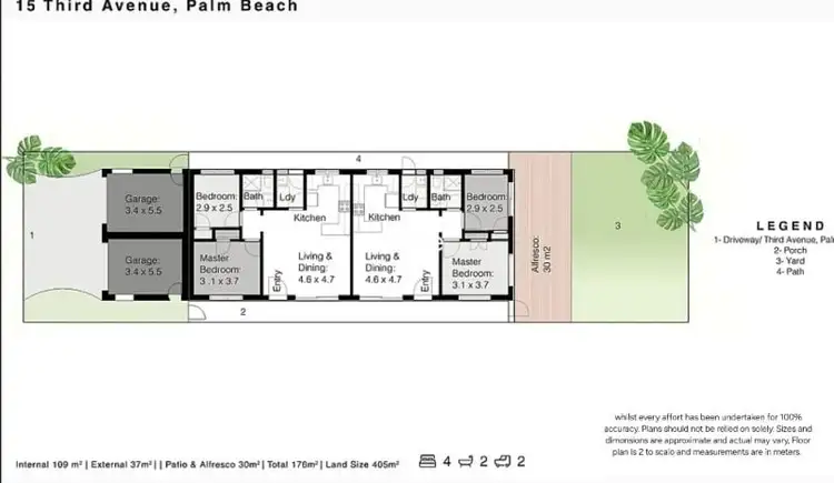Floorplan of Homely semi-detached listing, 15 Third Avenue, Palm Beach QLD 4221