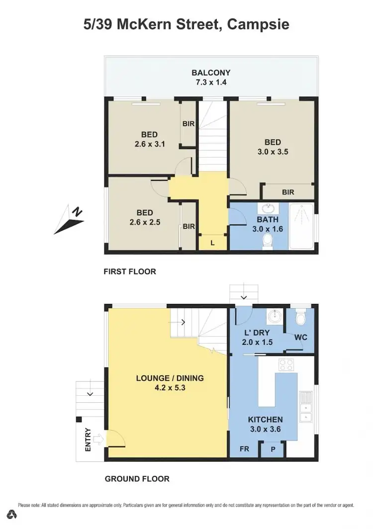 Floorplan of Homely townhouse listing, 5/39 McKern Street, Campsie NSW 2194