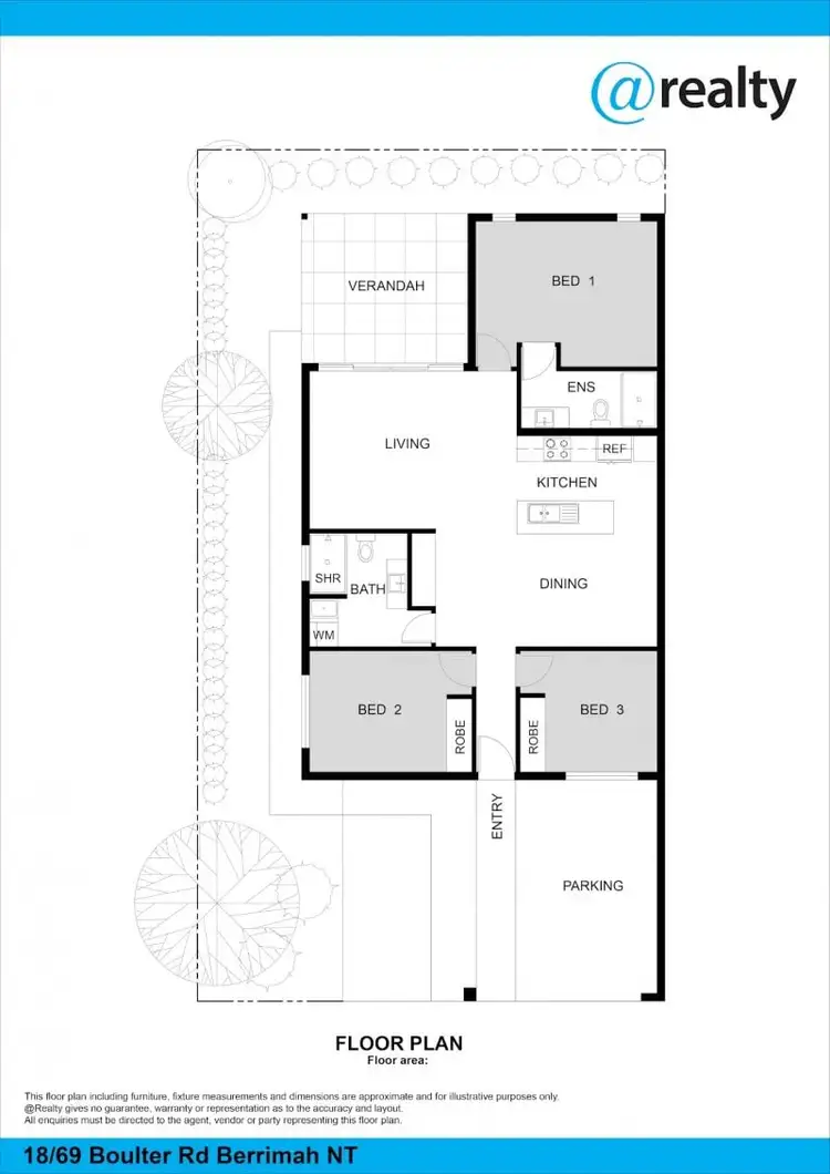 Floorplan of Homely unit listing, 18/69 Boulter Road, Berrimah NT 828