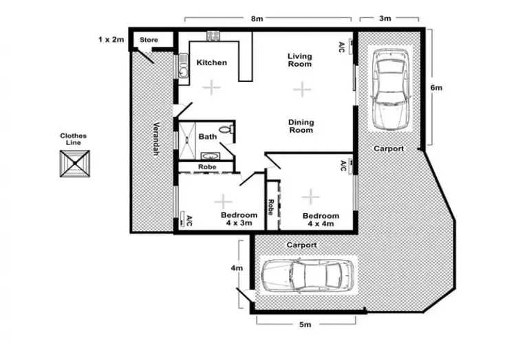 Floorplan of Homely unit listing, 8/27 Wulagi Crescent, Wulagi NT 812