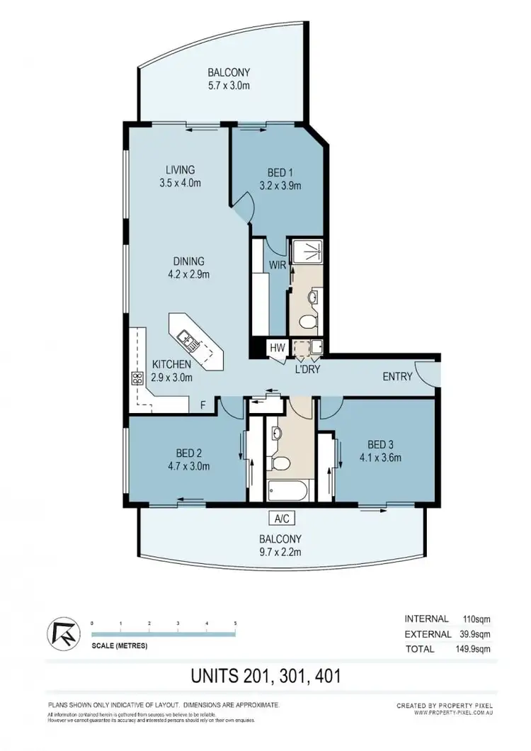 Floorplan of Homely apartment listing, 301/239 Esplanade, Pialba QLD 4655
