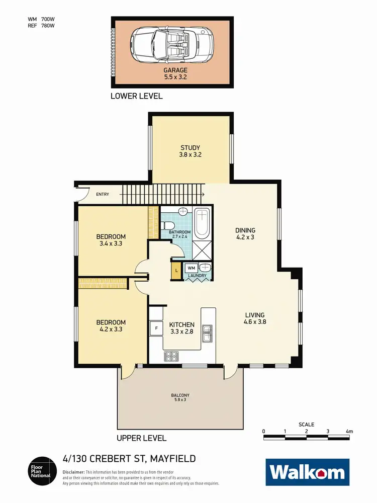 Floorplan of Homely townhouse listing, 4/130 Crebert Street, Mayfield NSW 2304