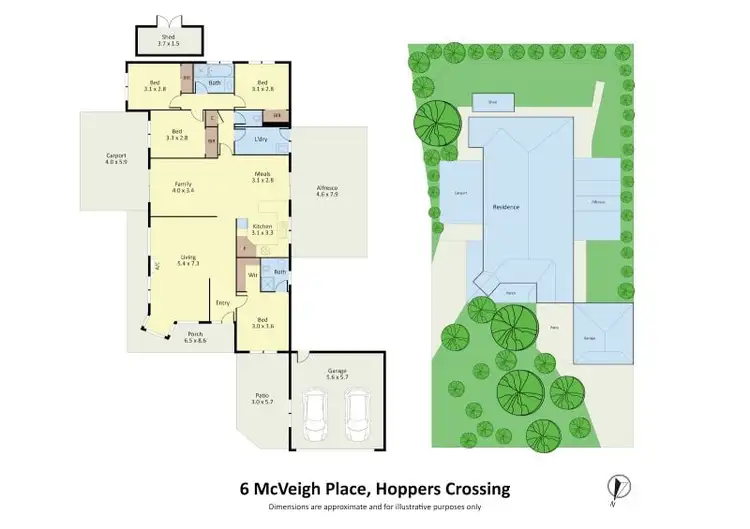 Floorplan of Homely house listing, 6 McVeigh Place, Hoppers Crossing VIC 3029