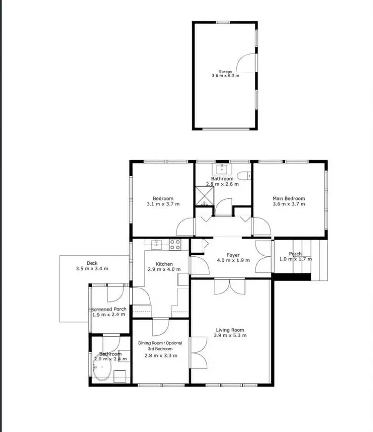 Floorplan of Homely house listing, 6 Bernard Street, Beaconsfield TAS 7270