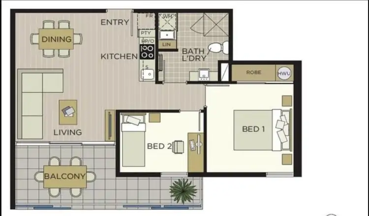Floorplan of Homely apartment listing, 1/35 Wellington St, East Perth WA 6004
