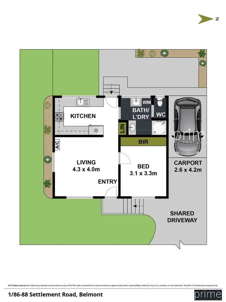 Floorplan of Homely unit listing, 1/86-88 Settlement Road, Belmont VIC 3216