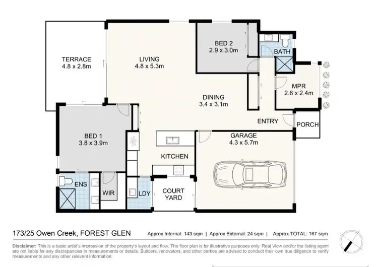 Floorplan of Homely retirement listing, 173/25 Owen Creek Road, Forest Glen QLD 4556