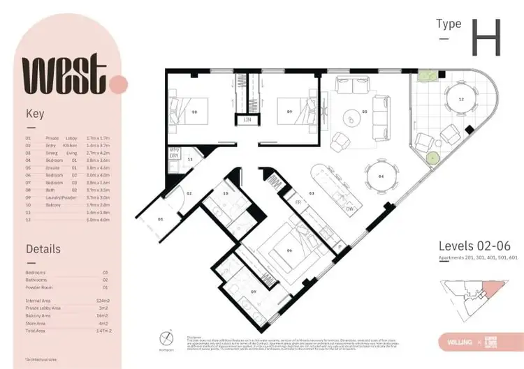 Floorplan of Homely apartment listing, 501/141 West Parade, Mount Lawley WA 6050
