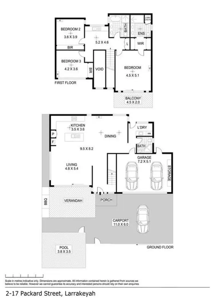 Floorplan of Homely townhouse listing, 2/17 Packard Street, Larrakeyah NT 820