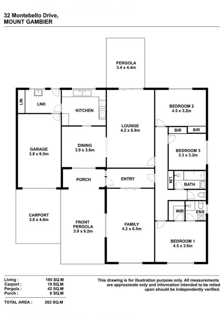 Floorplan of Homely house listing, 32 Montebello Drive, Mount Gambier SA 5290