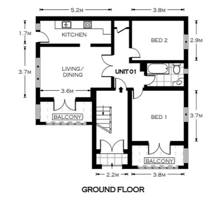 Floorplan of Homely apartment listing, 1/21 Cooper Street, Paddington NSW 2021