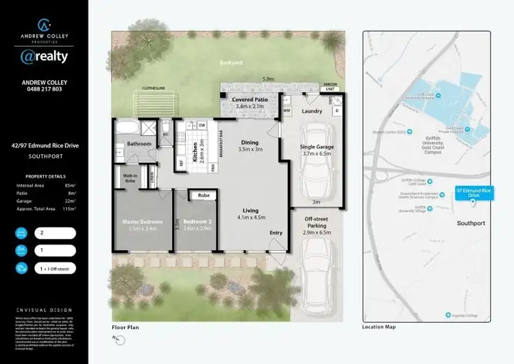 Floorplan of Homely villa listing, 42/97 Edmund Rice Drive, Southport QLD 4215