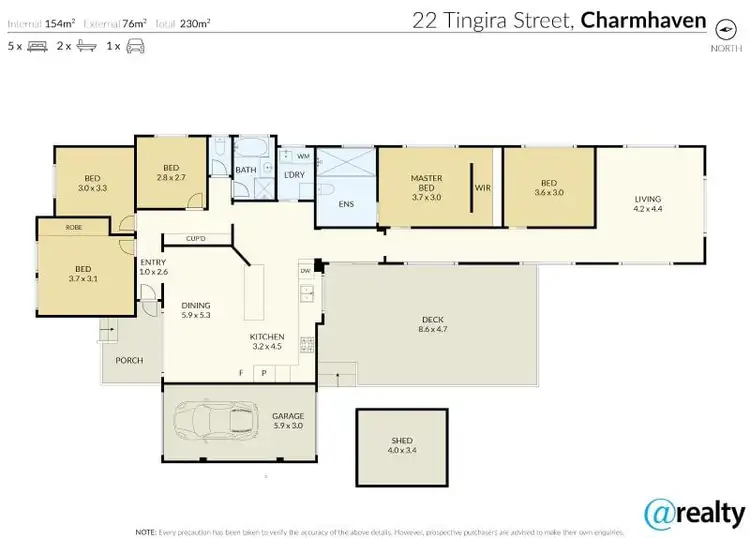 Floorplan of Homely house listing, 22 Tingira Street, Charmhaven NSW 2263