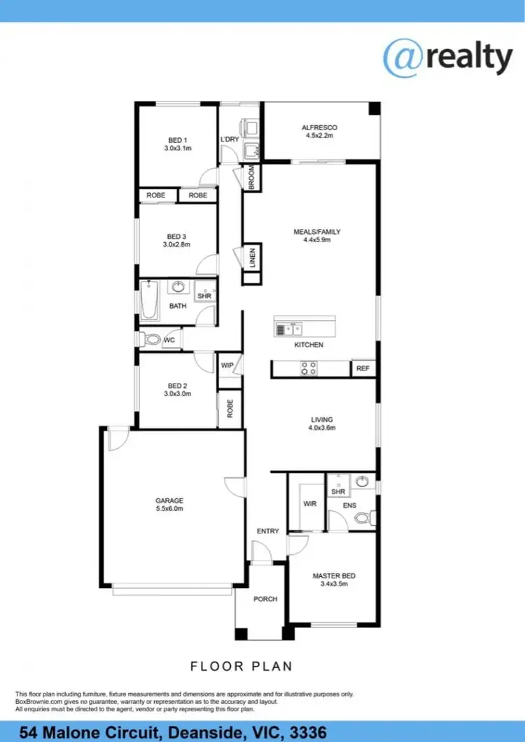 Floorplan of Homely house listing, 54 Malone Circuit, Deanside VIC 3336