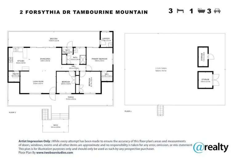 Floorplan of Homely house listing, 2 Forsythia Drive, Tamborine Mountain QLD 4272