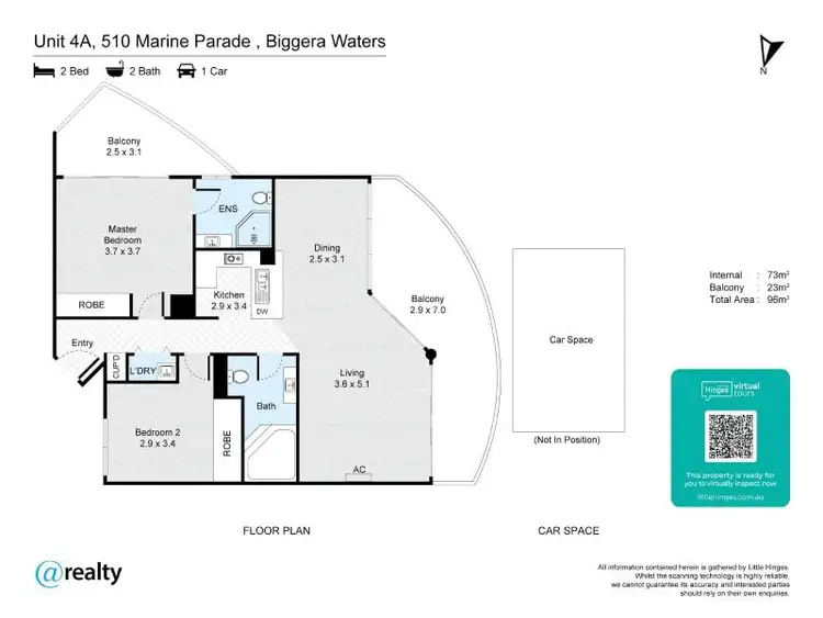 Floorplan of Homely apartment listing, 4A/510 Marine Parade, Biggera Waters QLD 4216