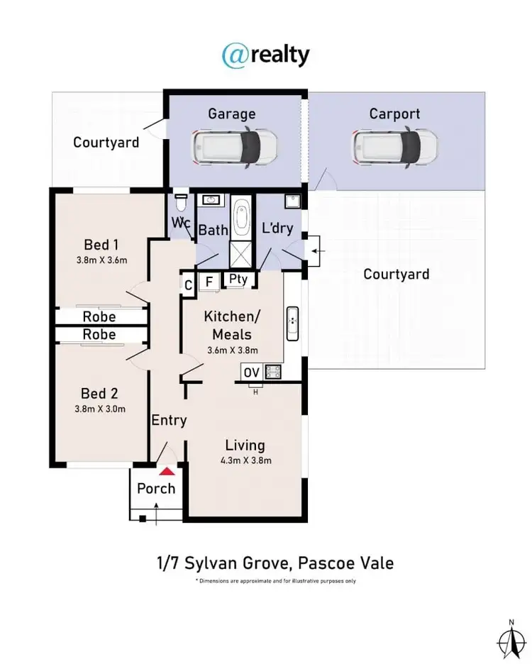 Floorplan of Homely villa listing, 1/7 Sylvan Grove, Pascoe Vale VIC 3044