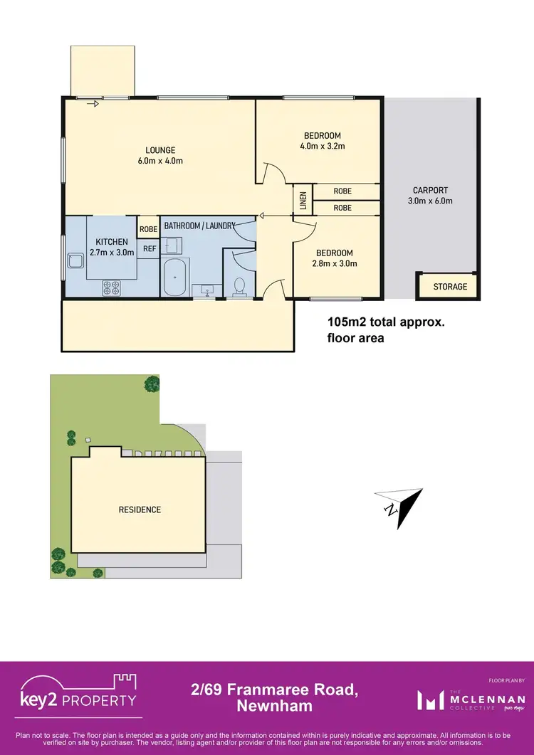 Floorplan of Homely unit listing, 2/69 Franmaree Road, Newnham TAS 7248