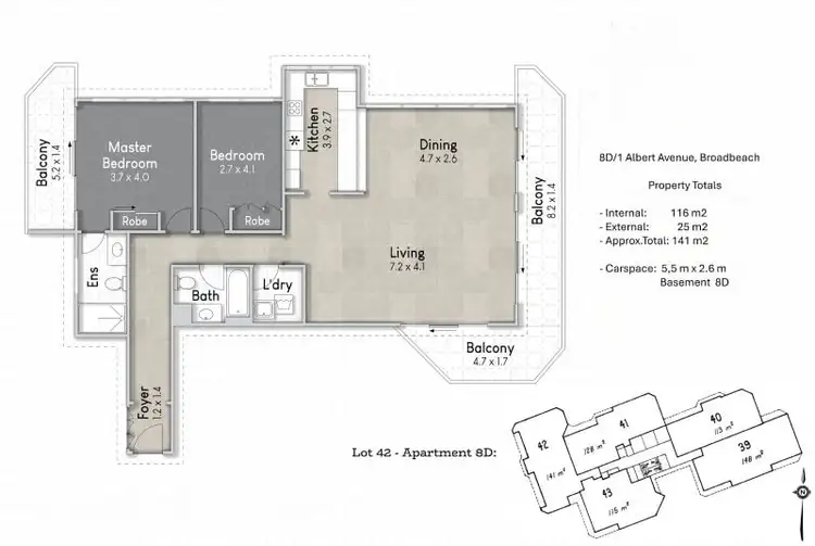 Floorplan of Homely apartment listing, 8d/1 Albert Avenue, Broadbeach QLD 4218