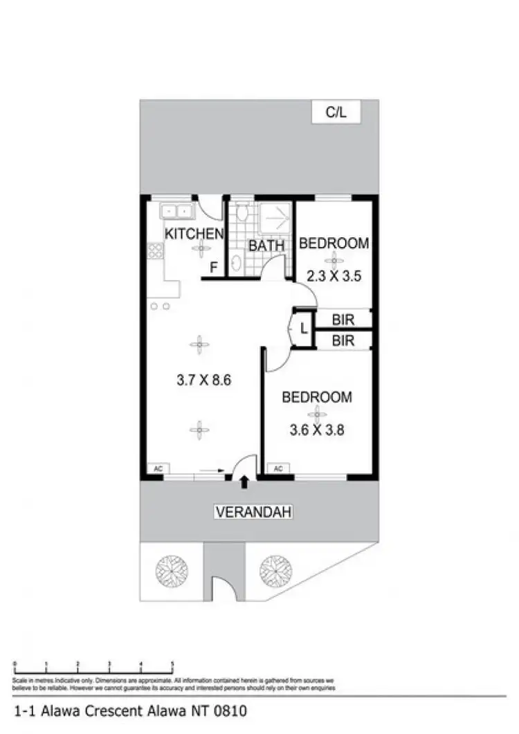 Floorplan of Homely unit listing, 1/1 Alawa Crescent, Alawa NT 810
