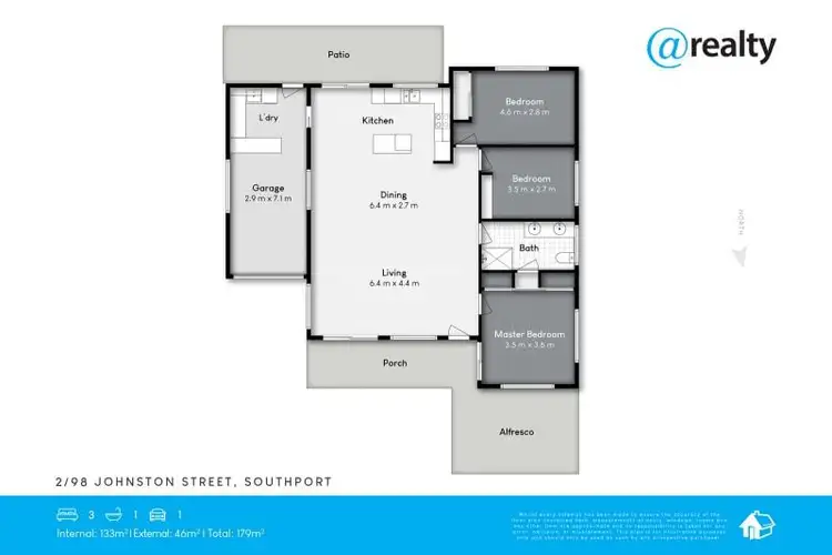 Floorplan of Homely semi-detached listing, 2/98 Johnston Street, Southport QLD 4215