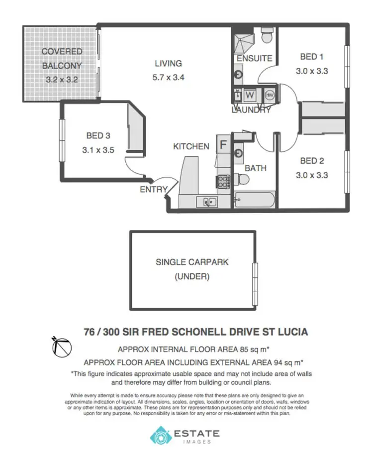 Floorplan of Homely unit listing, 76/139 Macquarie Street, St Lucia QLD 4067