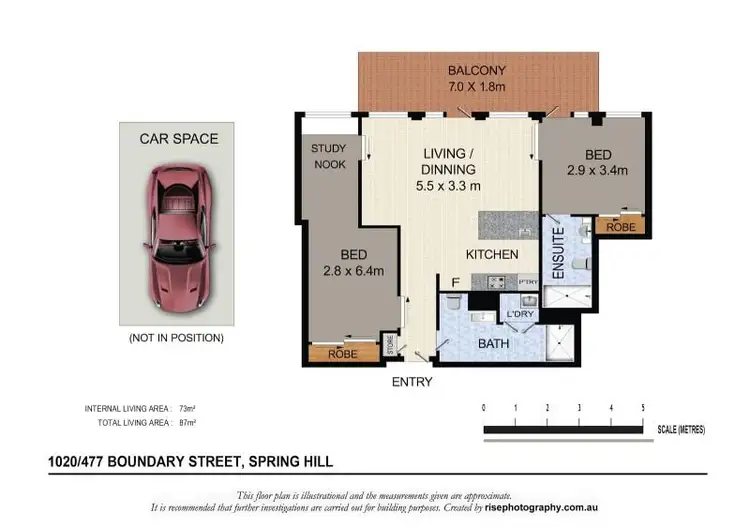Floorplan of Homely apartment listing, 1020/477 Boundary Street, Spring Hill QLD 4000