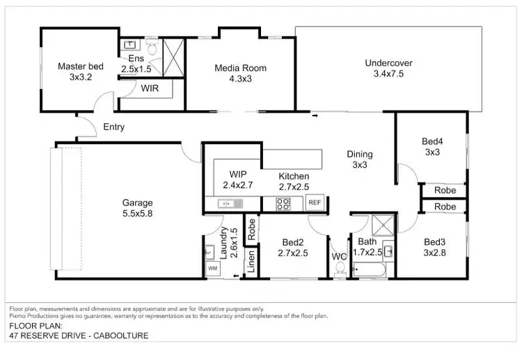 Floorplan of Homely house listing, 47 Reserve Drive, Caboolture QLD 4510