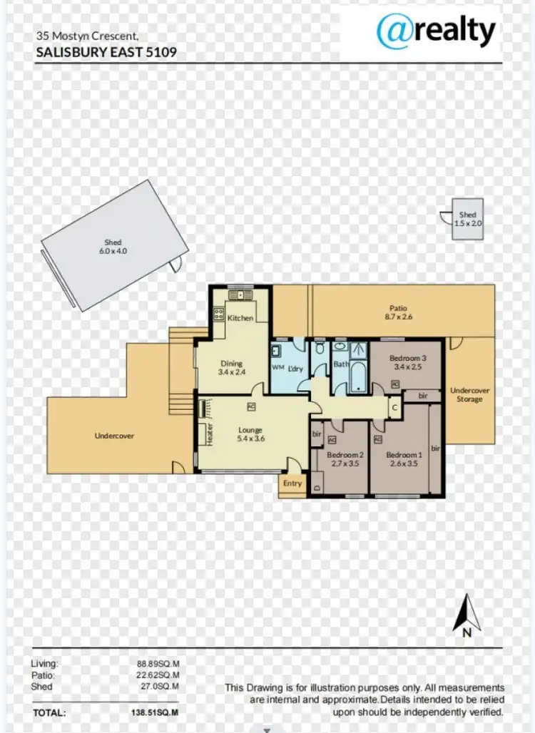 Floorplan of Homely house listing, 35 Mostyn Crescent, Salisbury East SA 5109