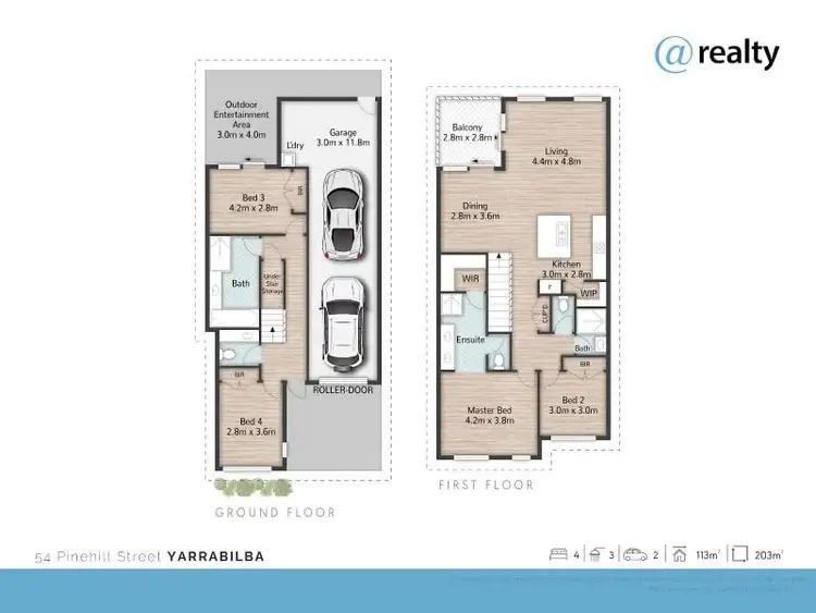 Floorplan of Homely townhouse listing, 54 Pinehill Street, Yarrabilba QLD 4207