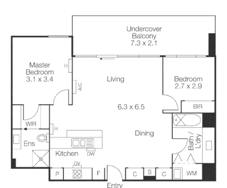 Floorplan of Homely apartment listing, 607e/126 Rouse Street, Port Melbourne VIC 3207