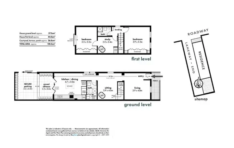 Floorplan of Homely semi-detached listing, 2 James St, Woollahra NSW 2025