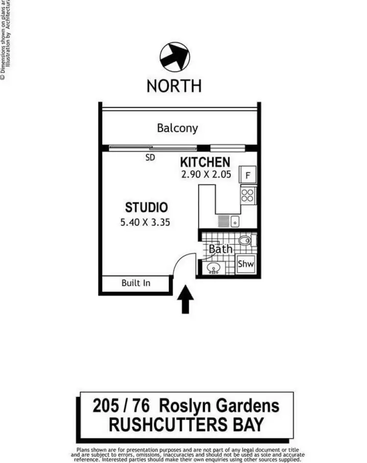 Floorplan of Homely apartment listing, 205/76 Roslyn Gardens, Rushcutters Bay NSW 2011