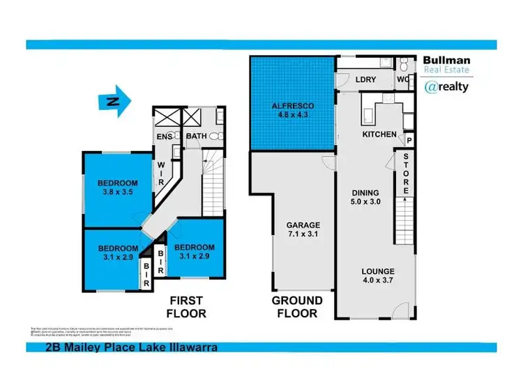 Floorplan of Homely townhouse listing, 2B Mailey Place, Lake Illawarra NSW 2528