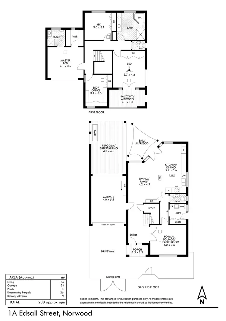 Floorplan of Homely house listing, 1A Edsall Street, Norwood SA 5067