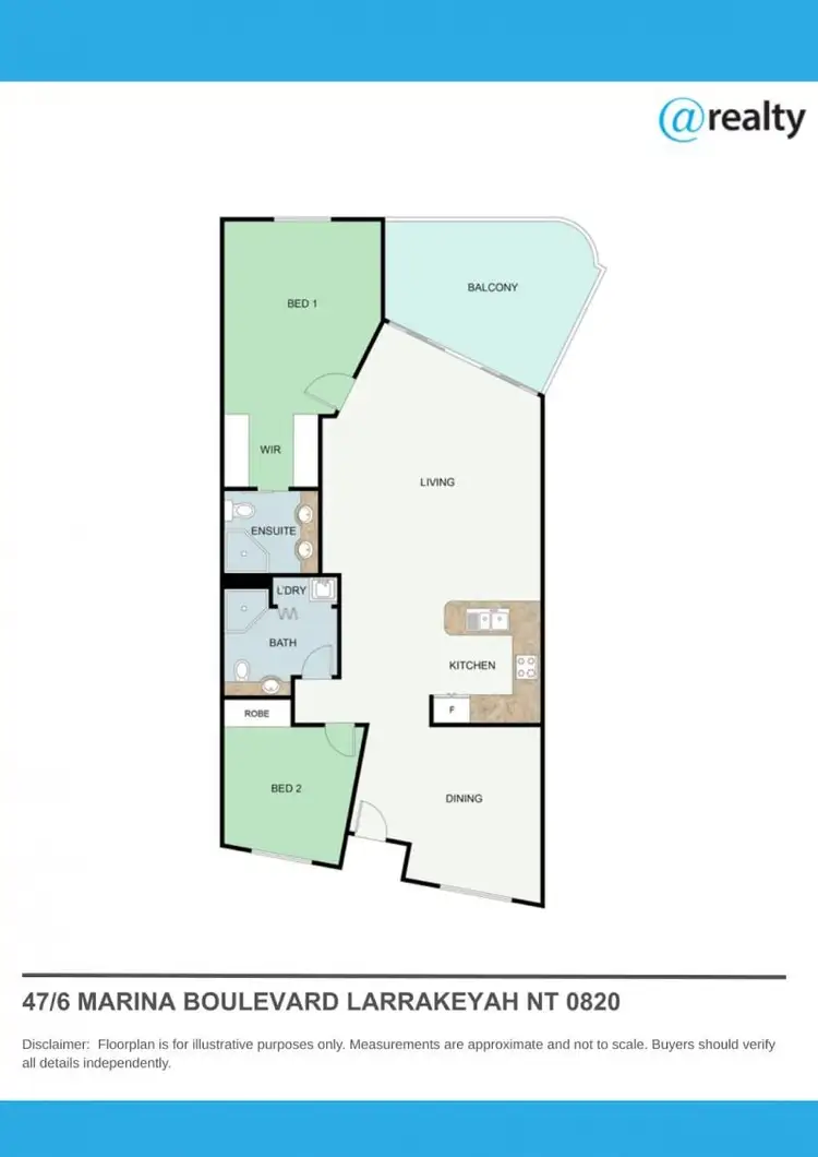 Floorplan of Homely unit listing, 47/6 Marina Boulevard, Larrakeyah NT 820