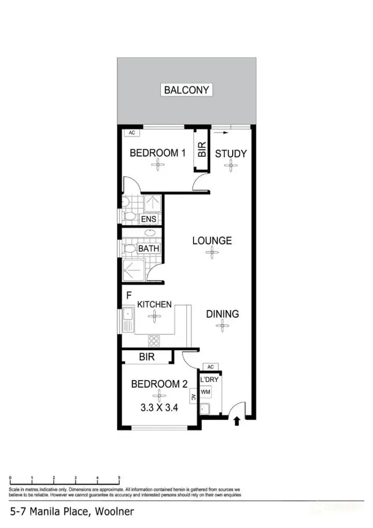 Floorplan of Homely unit listing, 5/7 Manila Place, Woolner NT 820
